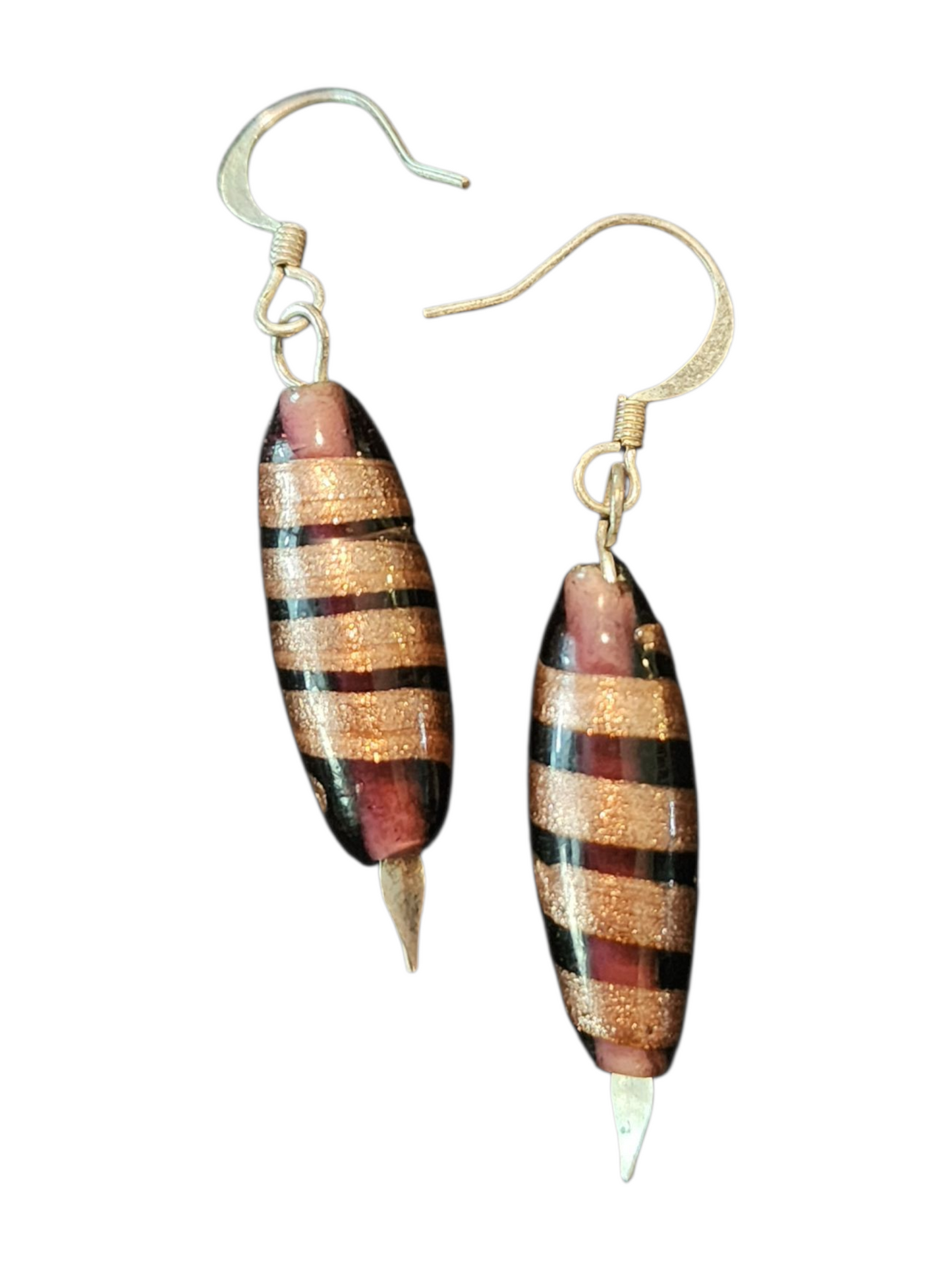 Handmade Glass & Crystal Earrings, Simple Assorted Colors - Purples