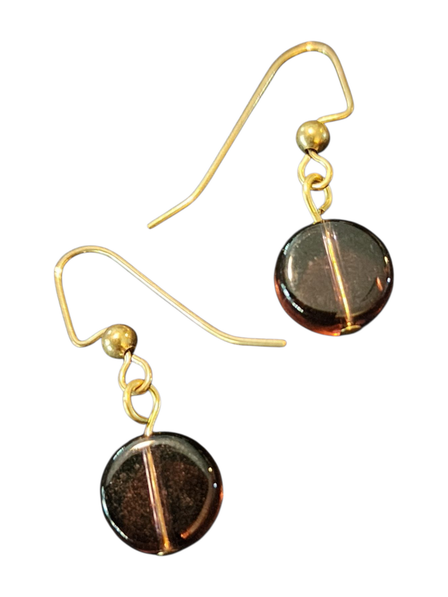 Handmade Glass & Crystal Earrings, Simple Assorted Colors - Purples