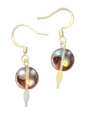 Handmade Glass & Crystal Earrings, Simple Assorted Colors - Purples