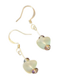 Handmade Glass & Crystal Earrings, Simple Assorted Colors - Purples