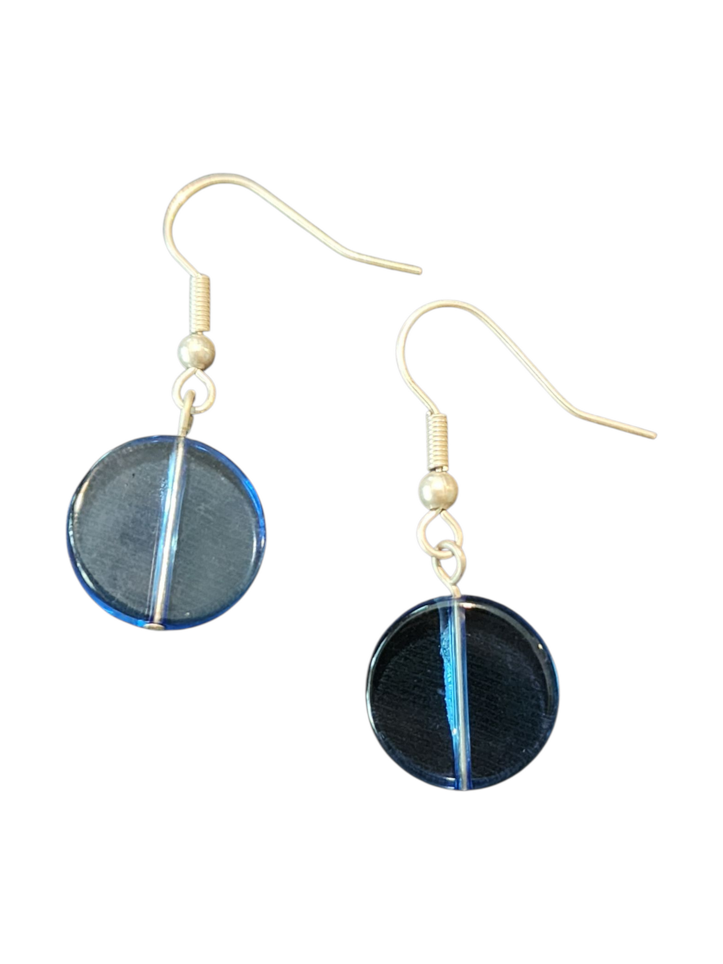 Handmade Glass & Crystal Earrings, Simple Assorted Colors - Blues