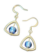 Handmade Glass & Crystal Earrings, Simple Assorted Colors - Blues