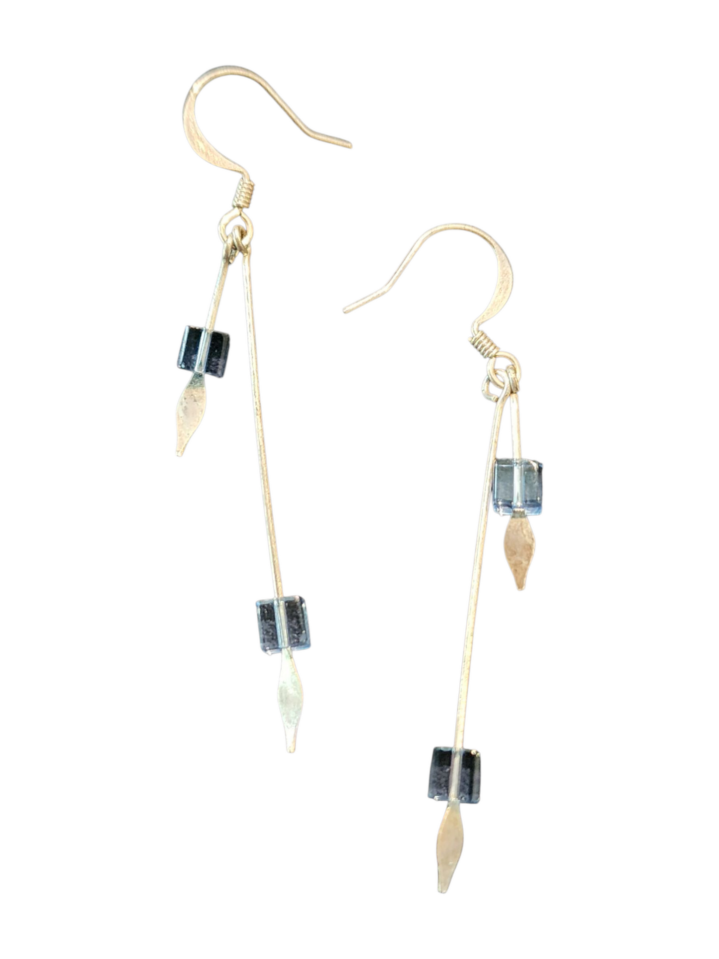 Handmade Glass & Crystal Earrings, Simple Assorted Colors - Blues
