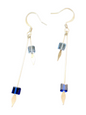 Handmade Glass & Crystal Earrings, Simple Assorted Colors - Blues