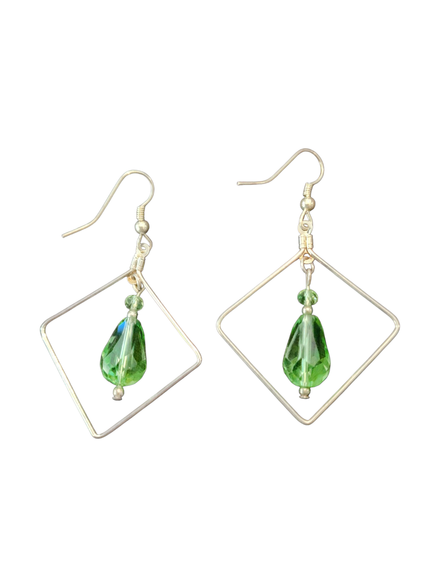 Elegant Beaded Earrings – Handmade Green Collection