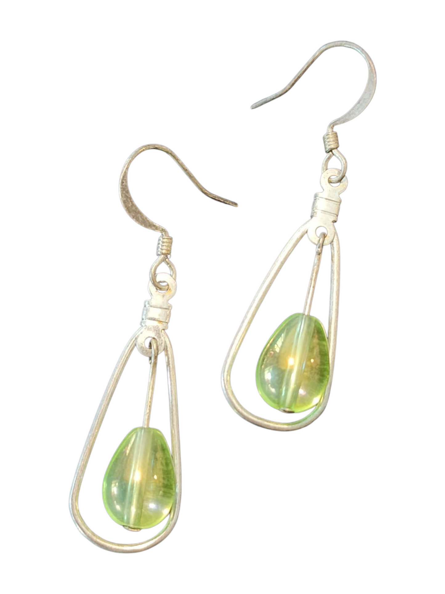 Elegant Beaded Earrings – Handmade Green Collection