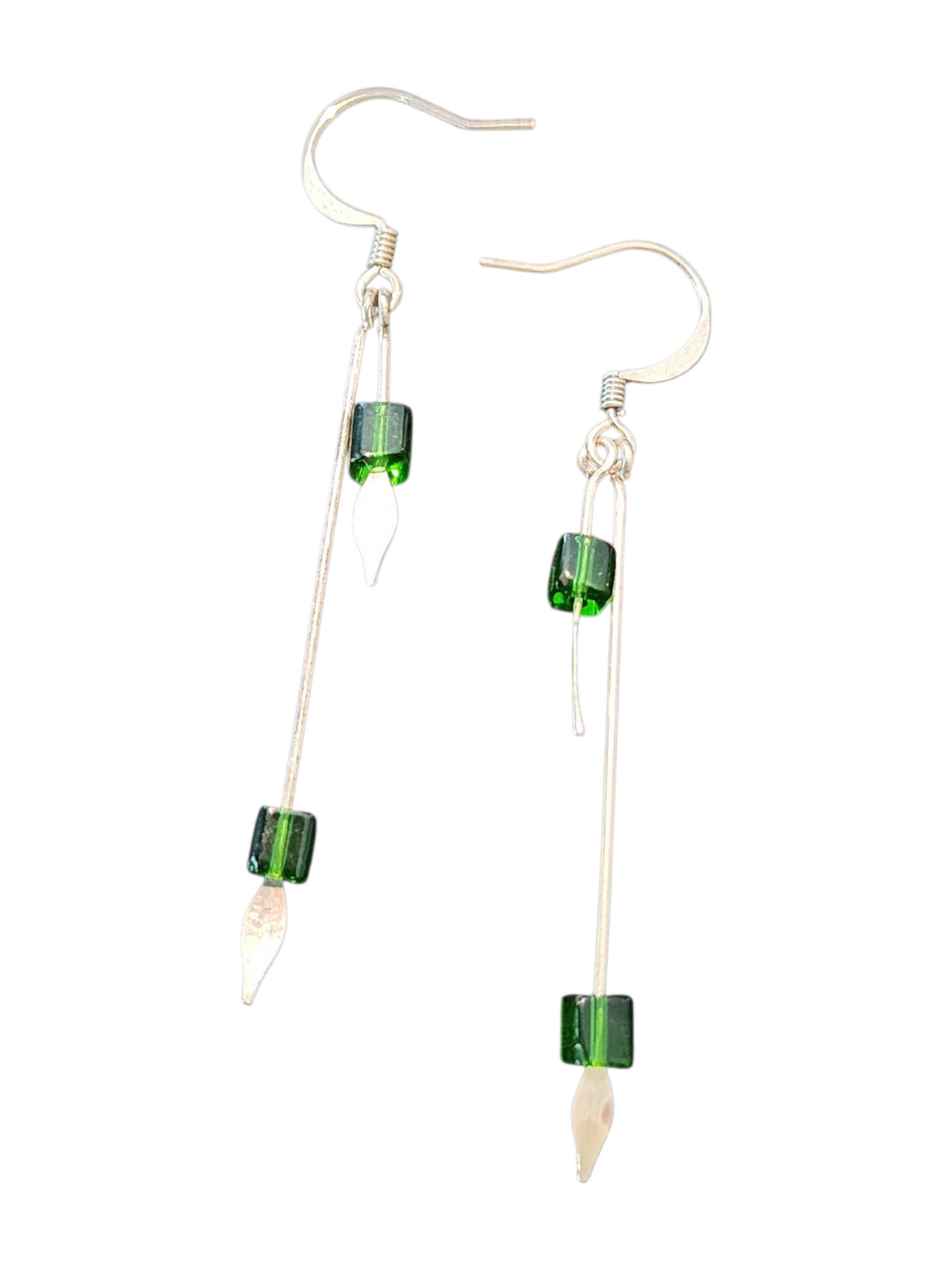 Elegant Beaded Earrings – Handmade Green Collection