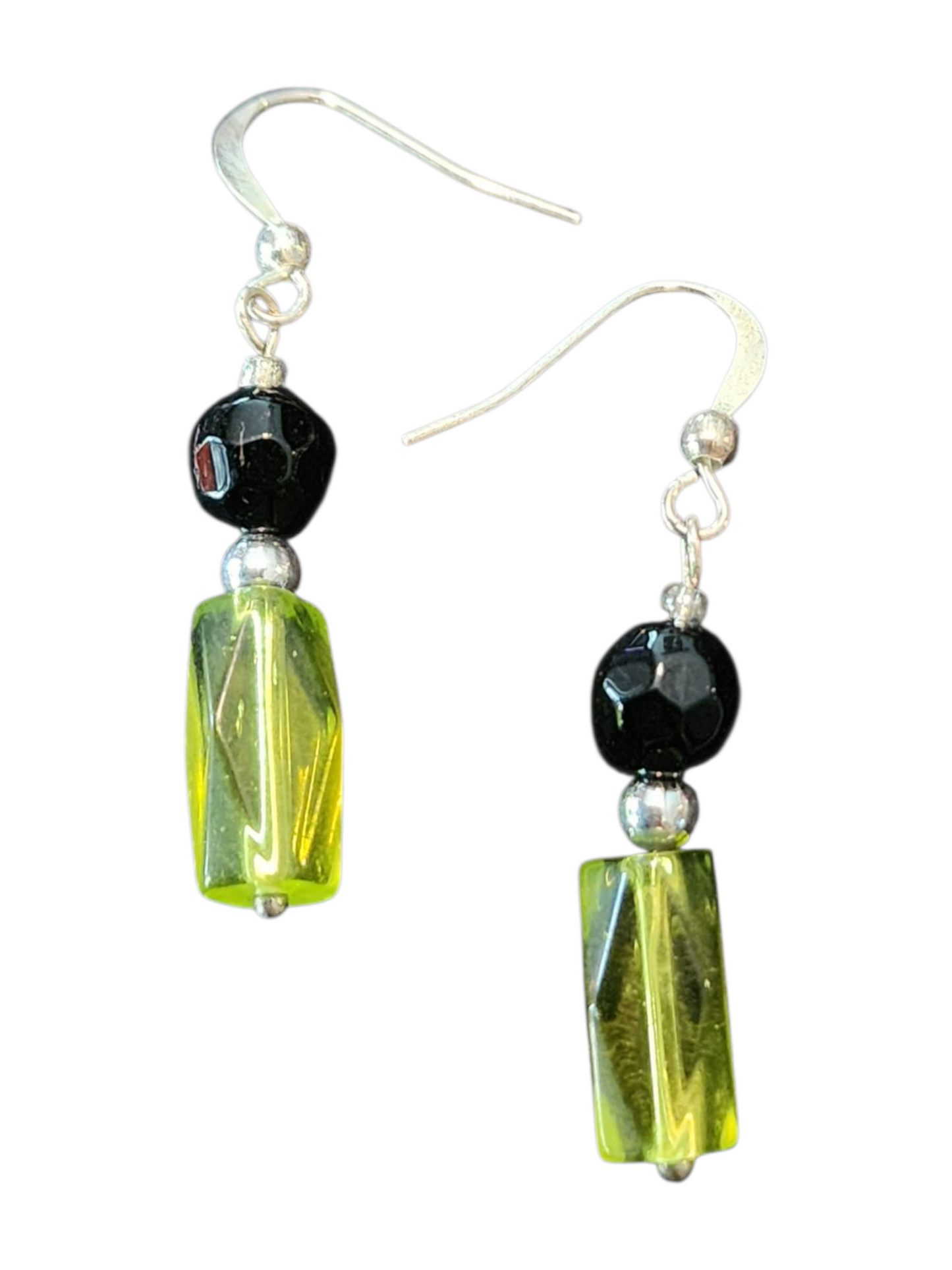 Elegant Beaded Earrings – Handmade Green Collection
