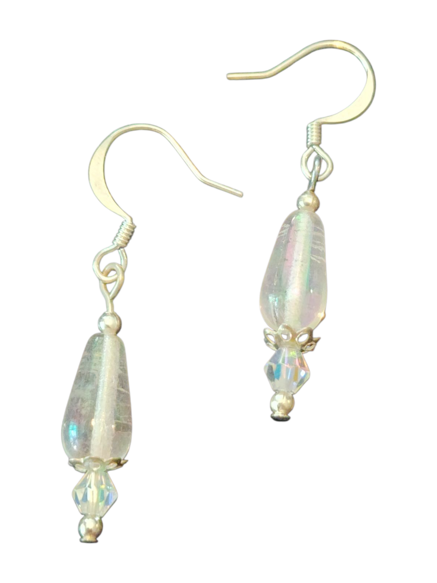 Simple Drop Earrings – Handmade with Glass & Crystal Beads