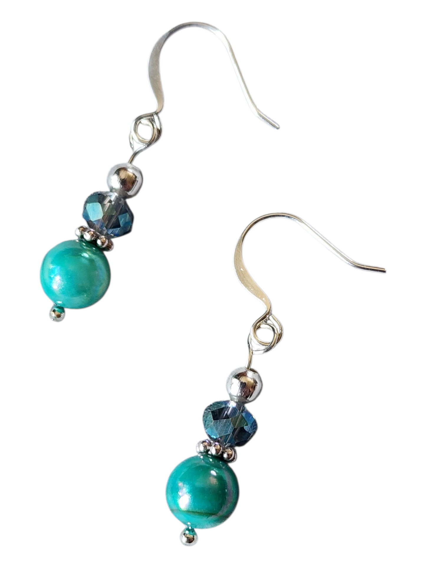 Glass & Crystal Earrings, Assorted Turquoise & Aquas