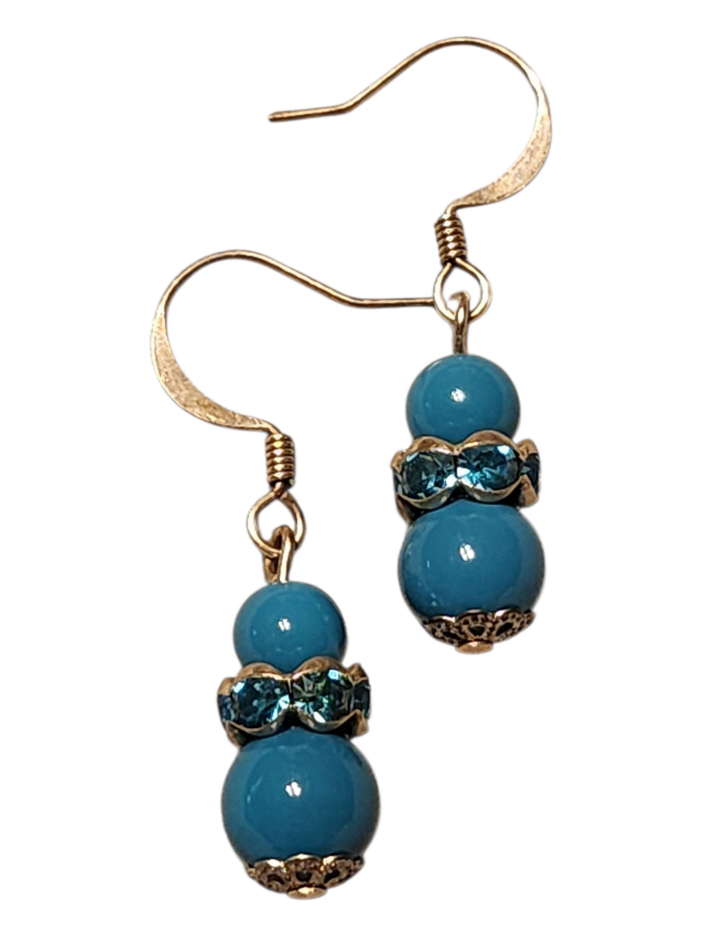 Glass & Crystal Earrings, Assorted Turquoise & Aquas