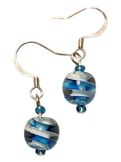 Glass & Crystal Earrings, Assorted Turquoise & Aquas