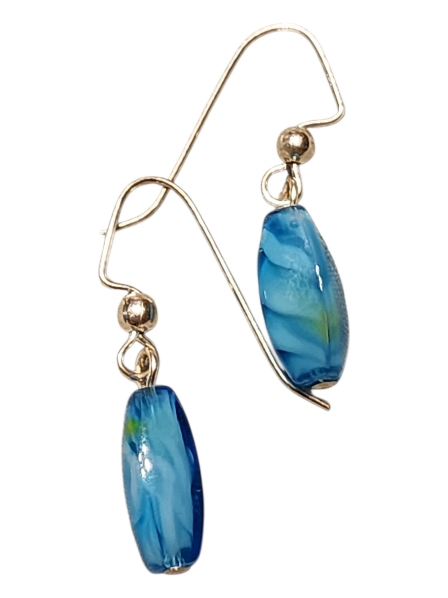 Glass & Crystal Earrings, Assorted Turquoise & Aquas