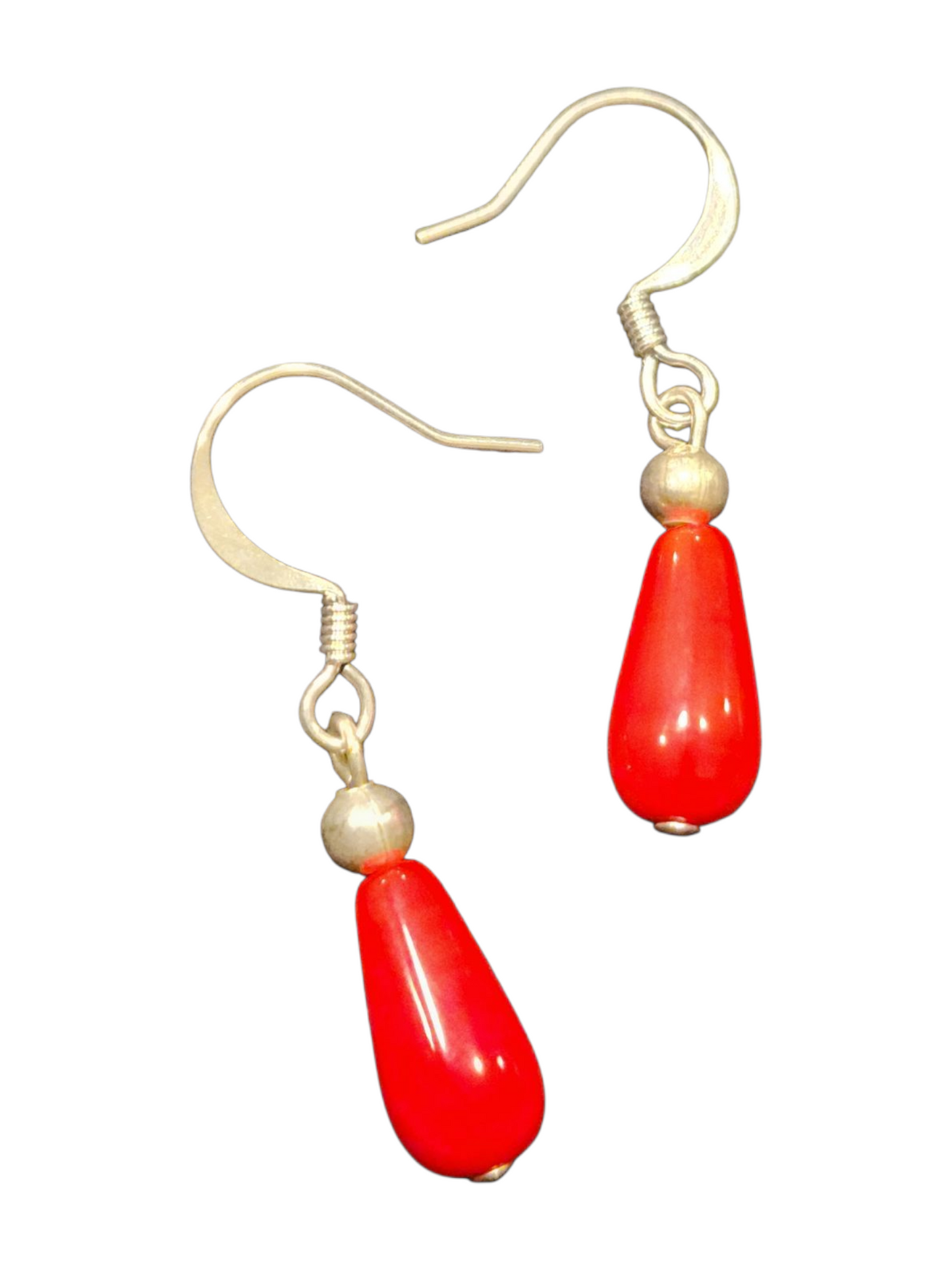 Elegant Handmade Earrings – Silver-Plated with Assorted Glass Colors