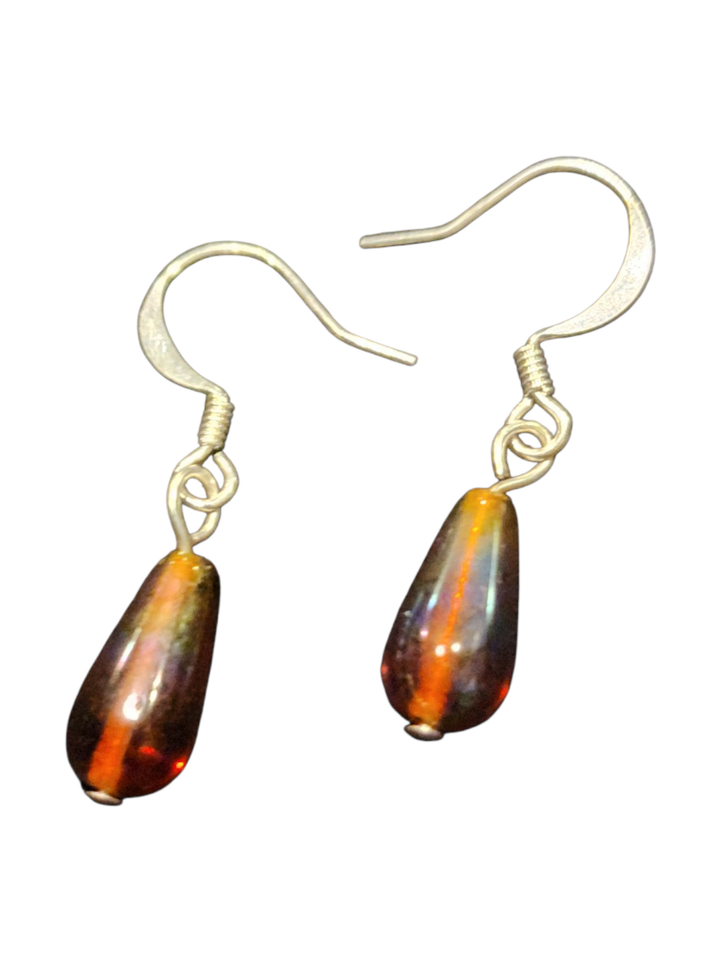Elegant Handmade Earrings – Silver-Plated with Assorted Glass Colors