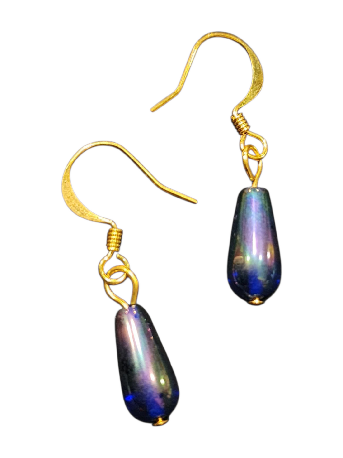 Elegant Handmade Earrings – Gold-Plated with Assorted Glass Colors