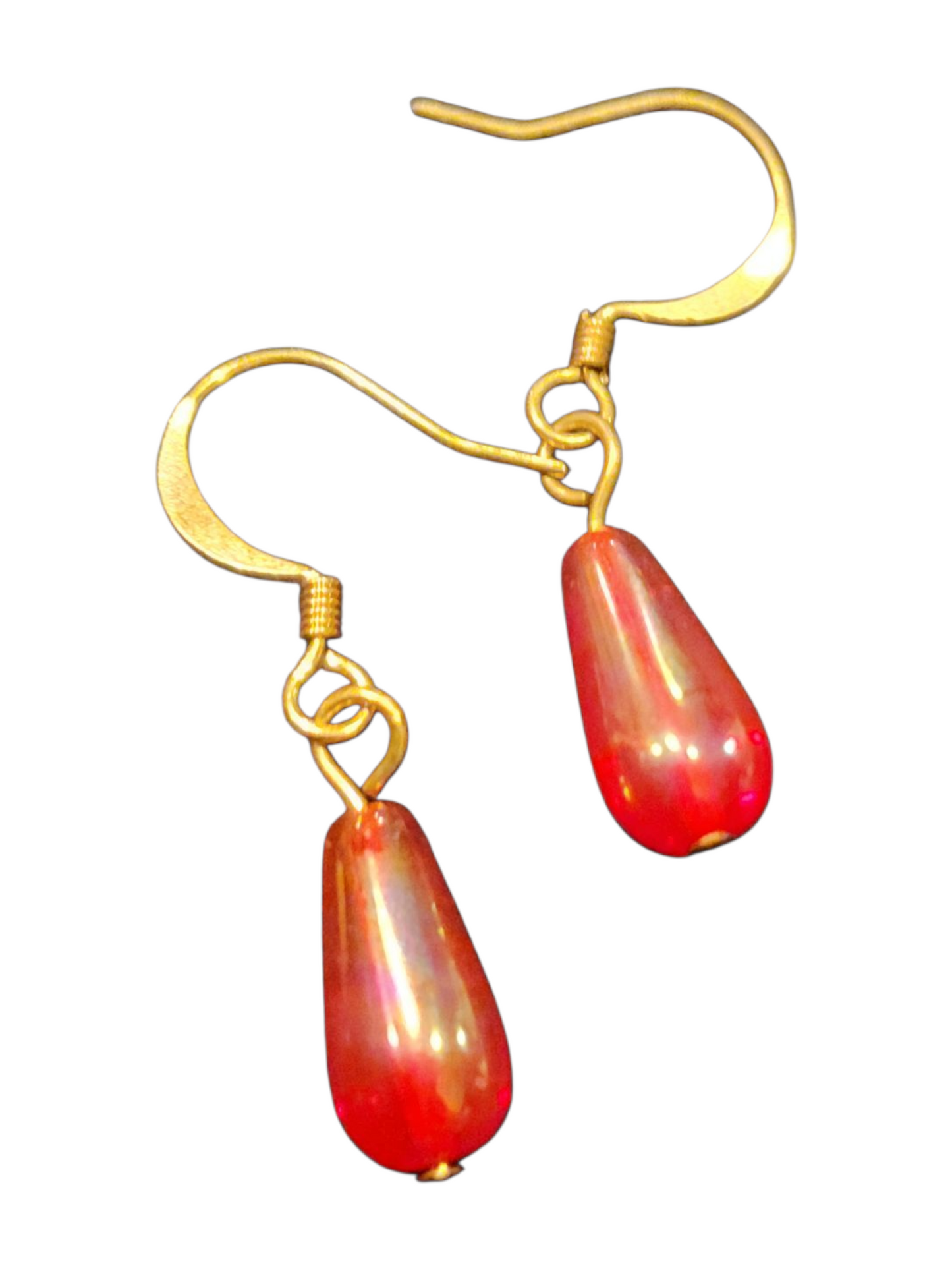 Elegant Handmade Earrings – Gold-Plated with Assorted Glass Colors