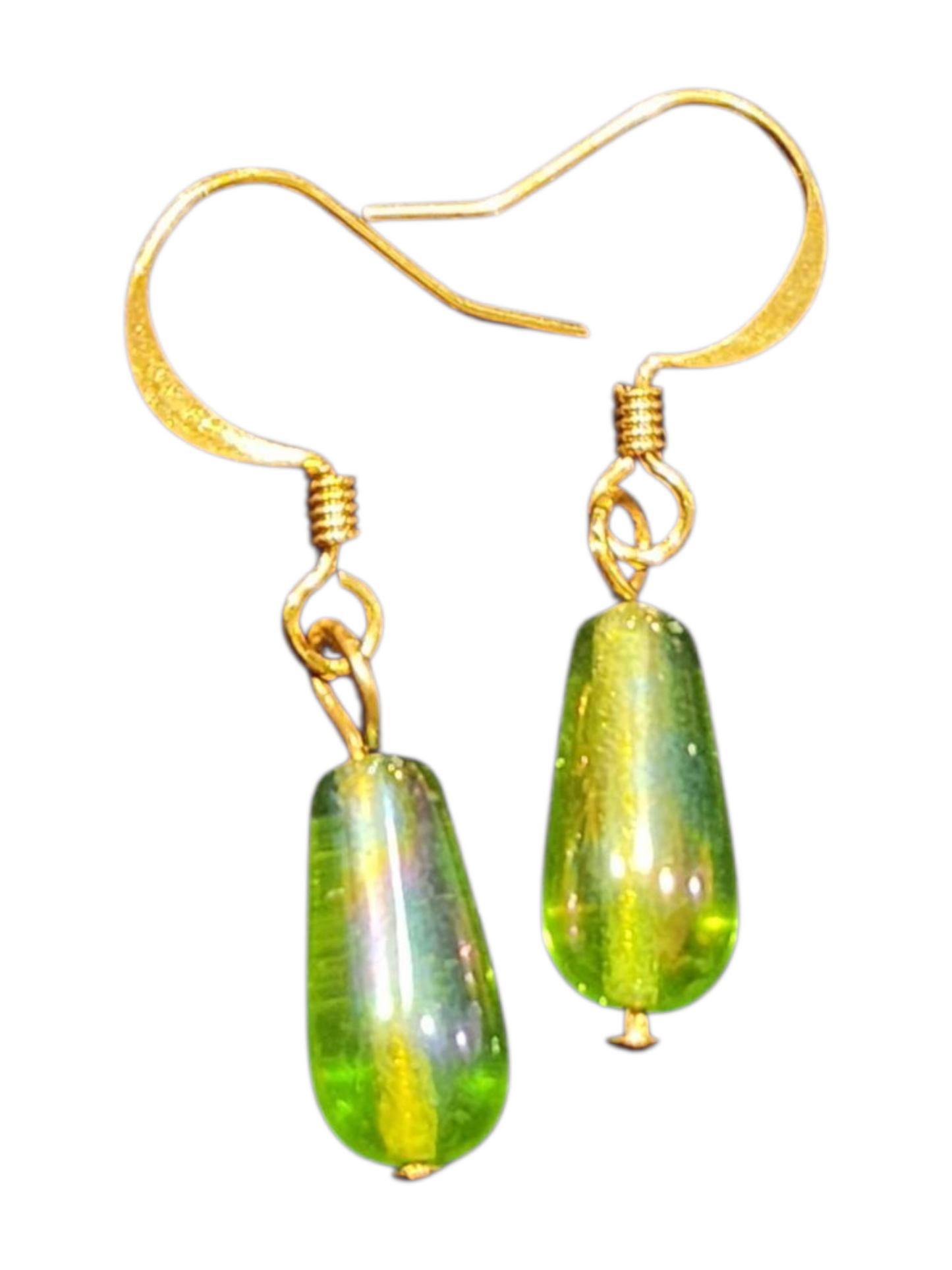 Elegant Handmade Earrings – Gold-Plated with Assorted Glass Colors