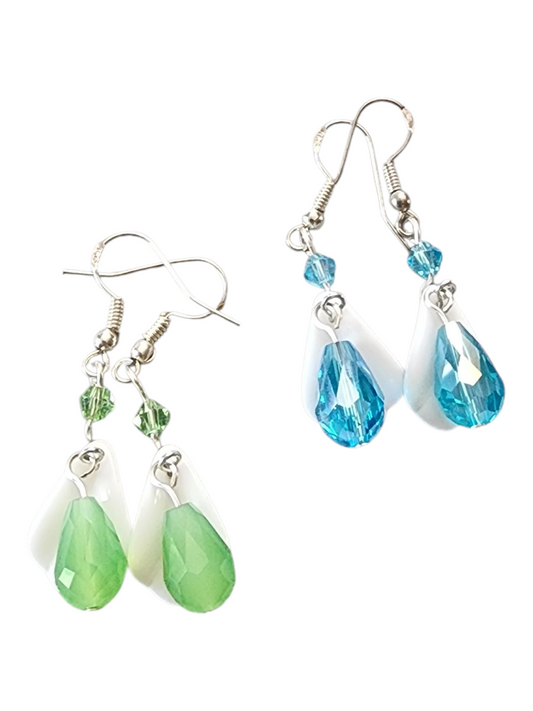 Glass & Crystal Earrings, Petals