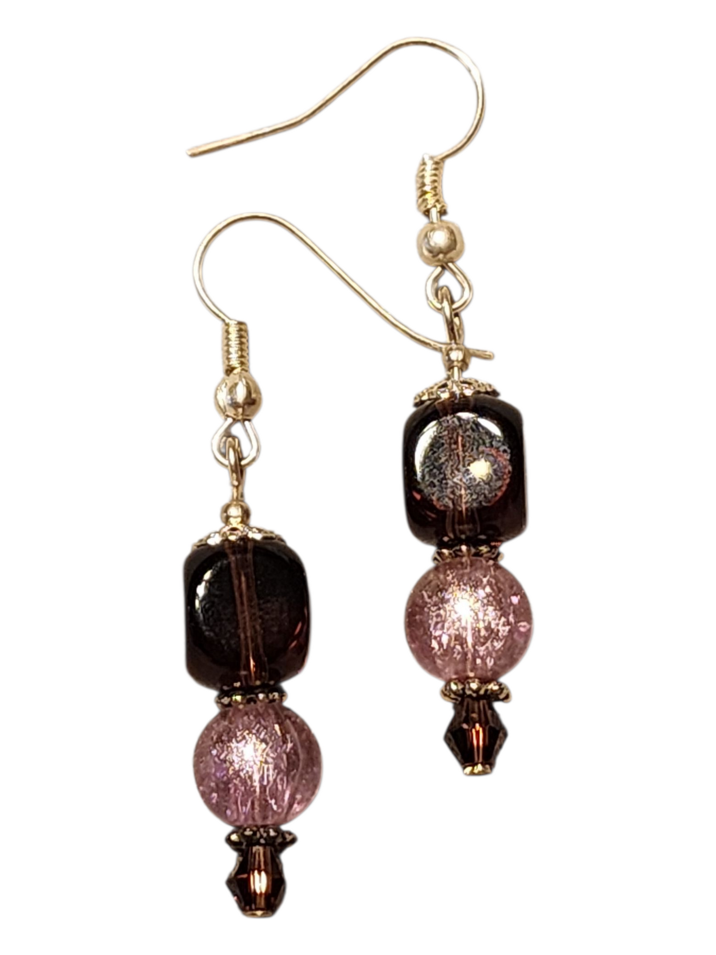Handcrafted Drop Earrings – Glass & Crystal Beads