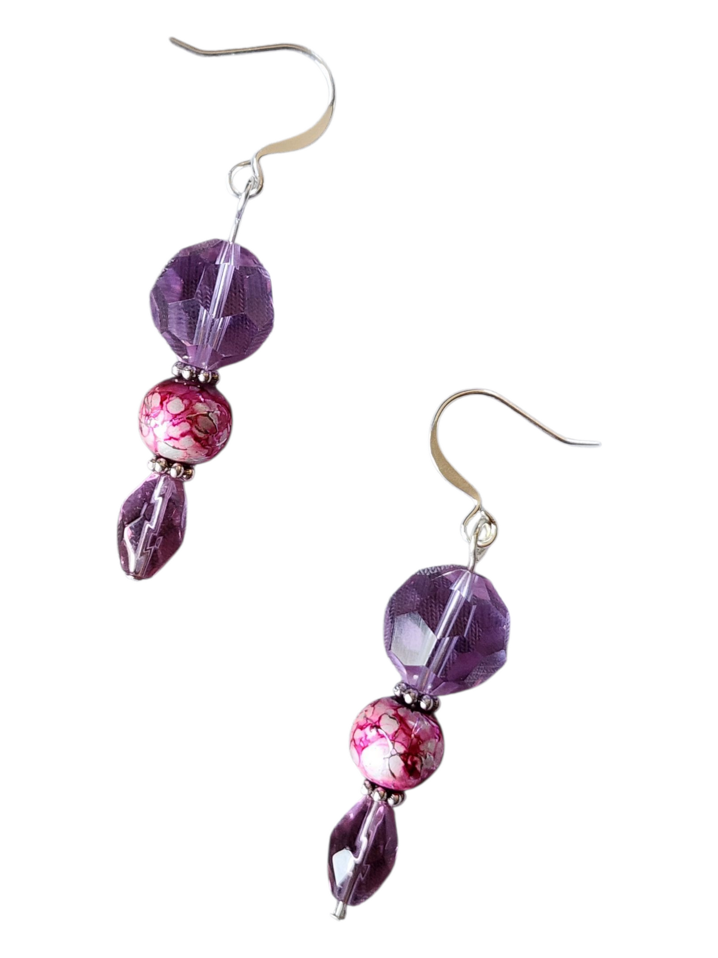 Handcrafted Drop Earrings – Glass & Crystal Beads