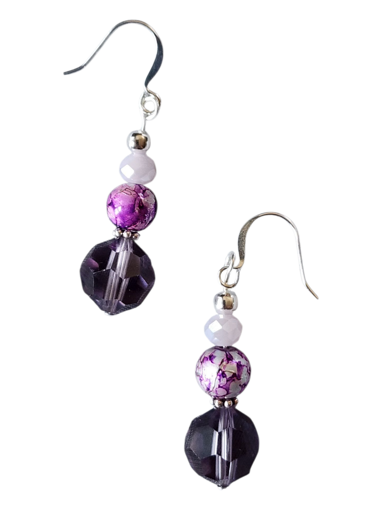Handcrafted Drop Earrings – Glass & Crystal Beads