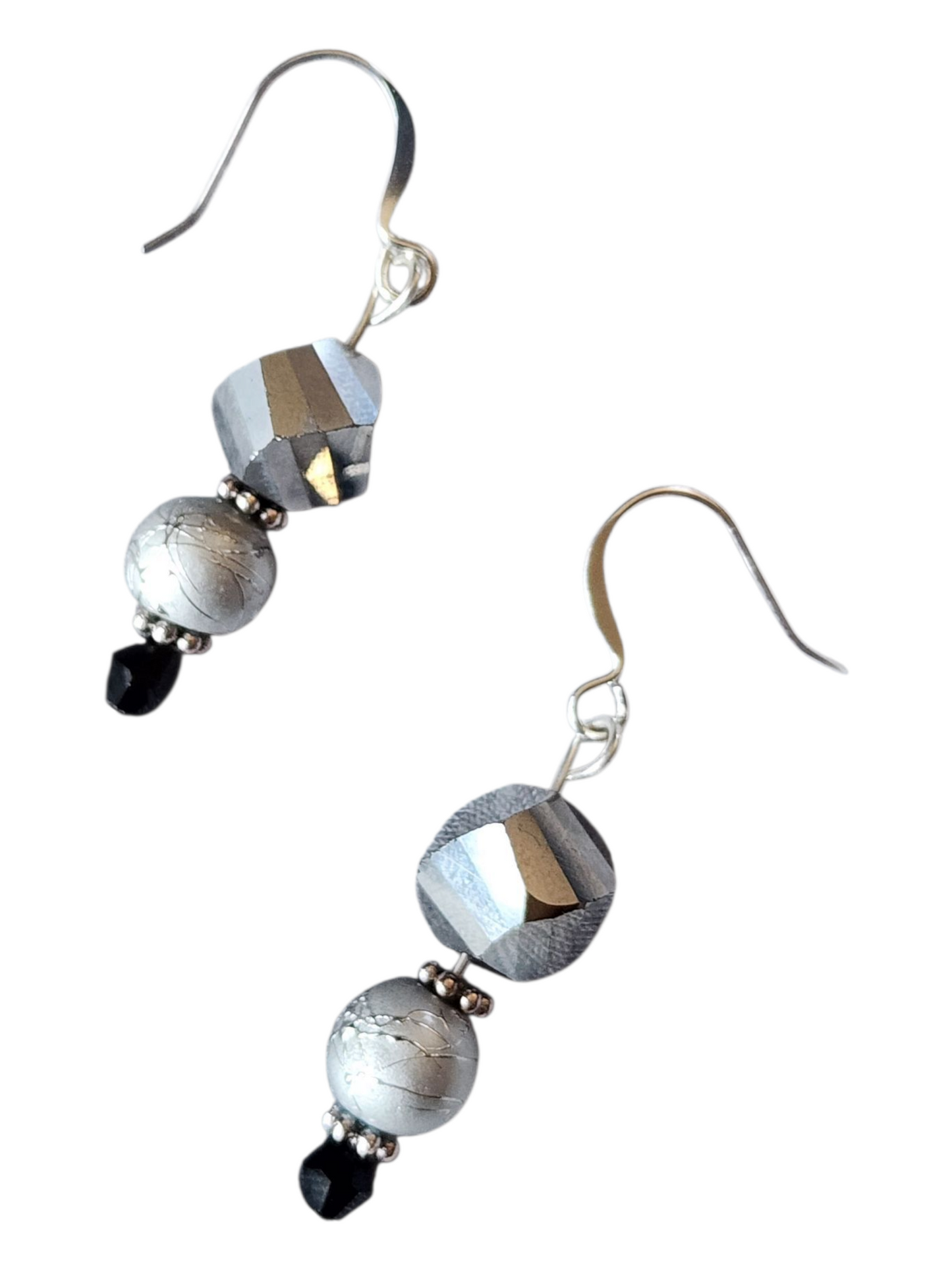 Handcrafted Drop Earrings – Glass & Crystal Beads
