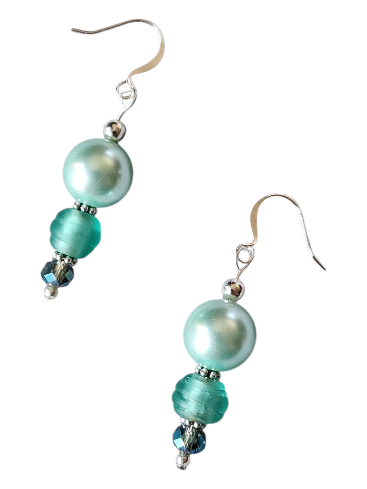 Handcrafted Drop Earrings – Glass & Crystal Beads