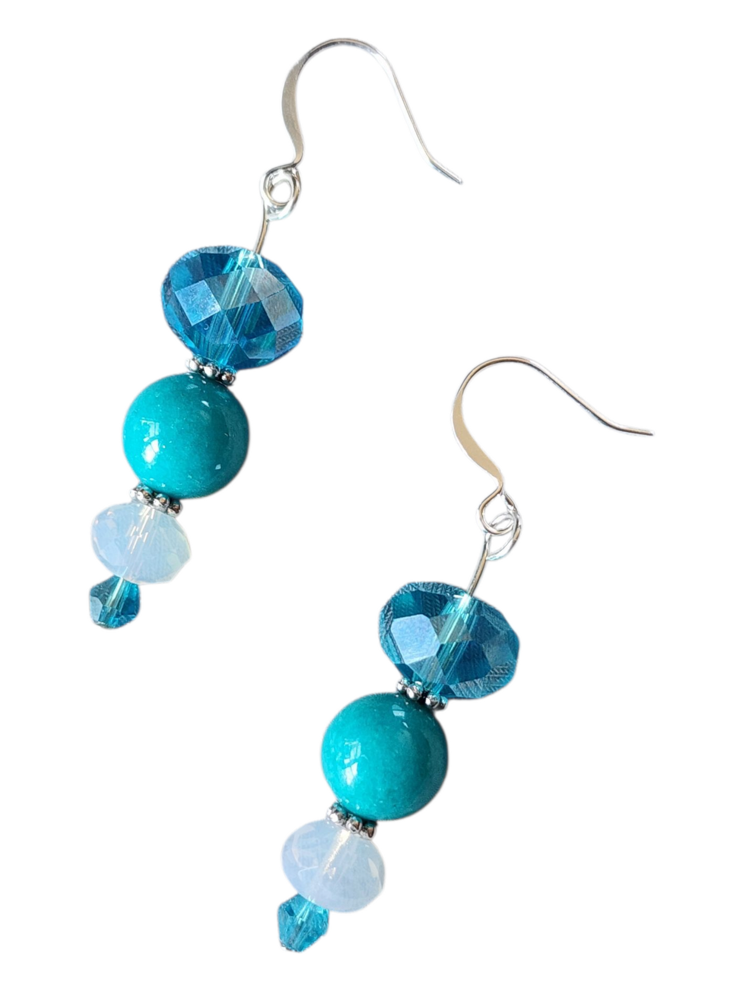 Handcrafted Drop Earrings – Glass & Crystal Beads
