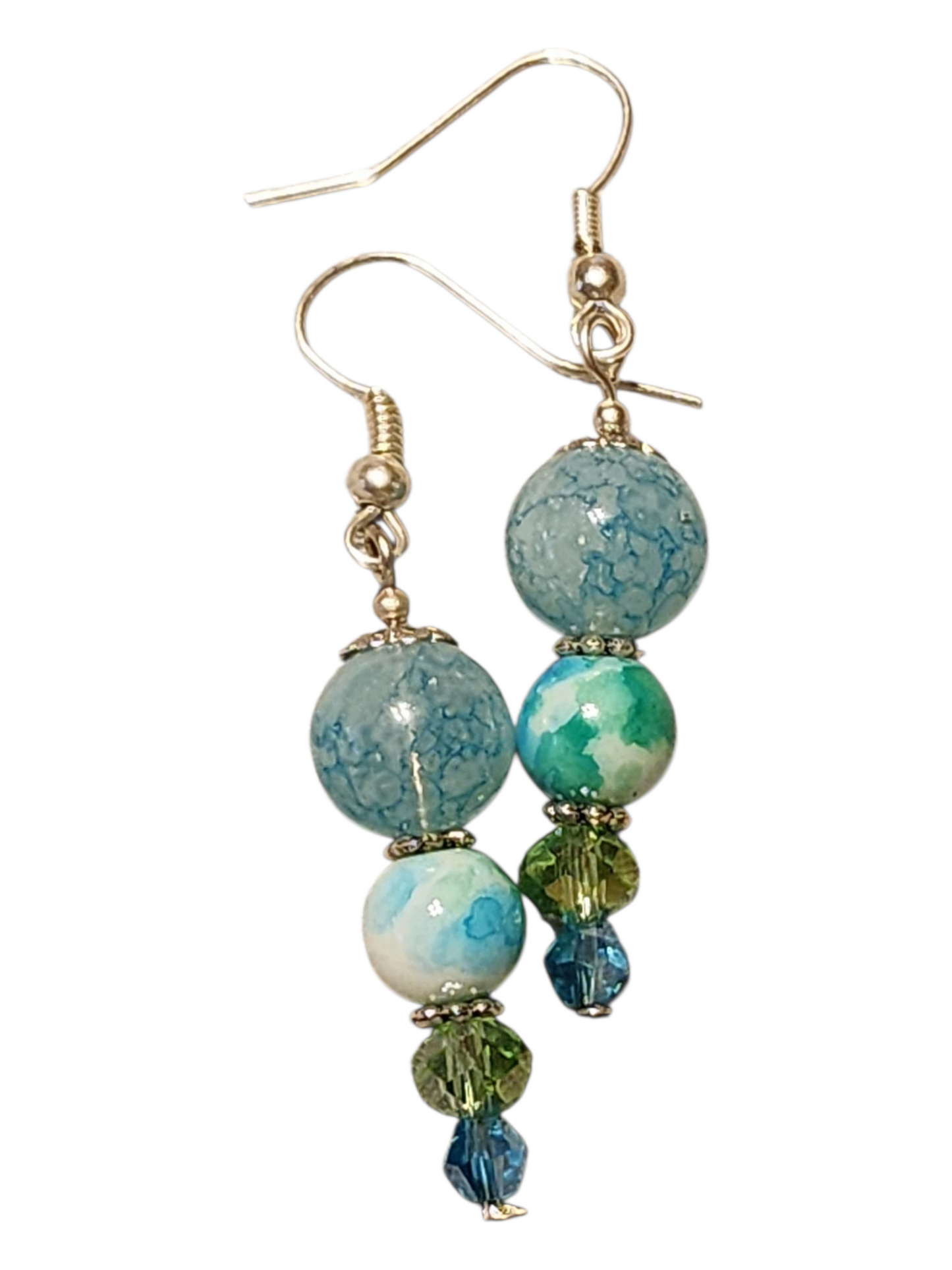 Handcrafted Drop Earrings – Glass & Crystal Beads
