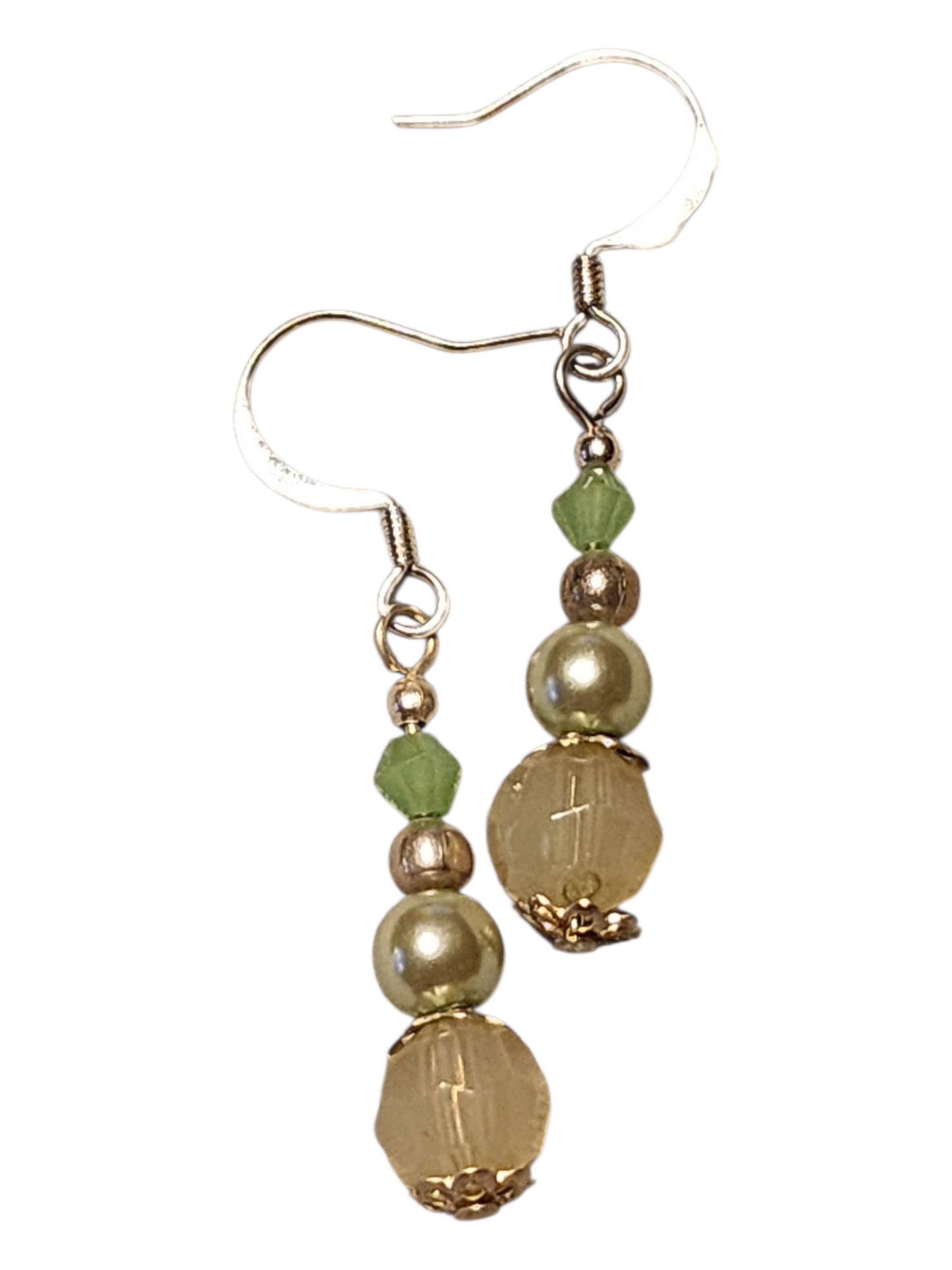 Handcrafted Drop Earrings – Glass & Crystal Beads