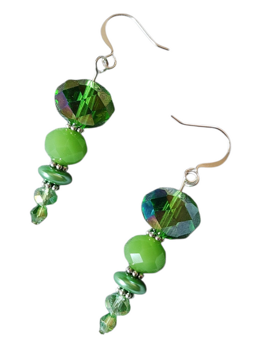 Handcrafted Drop Earrings – Glass & Crystal Beads