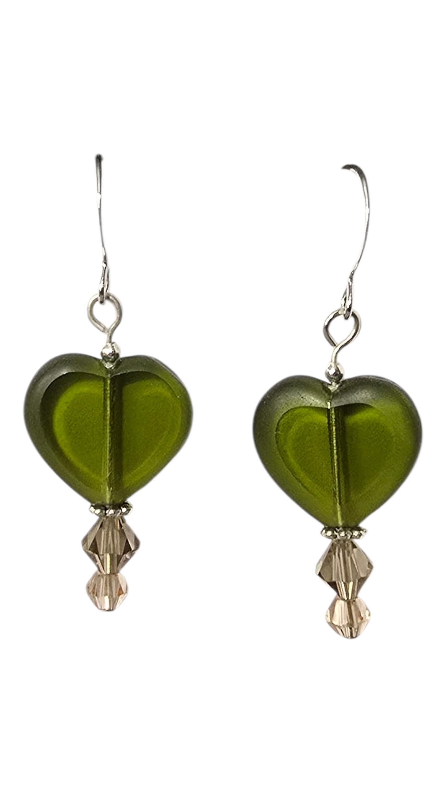 Beaded Earrings - Crystal Heart