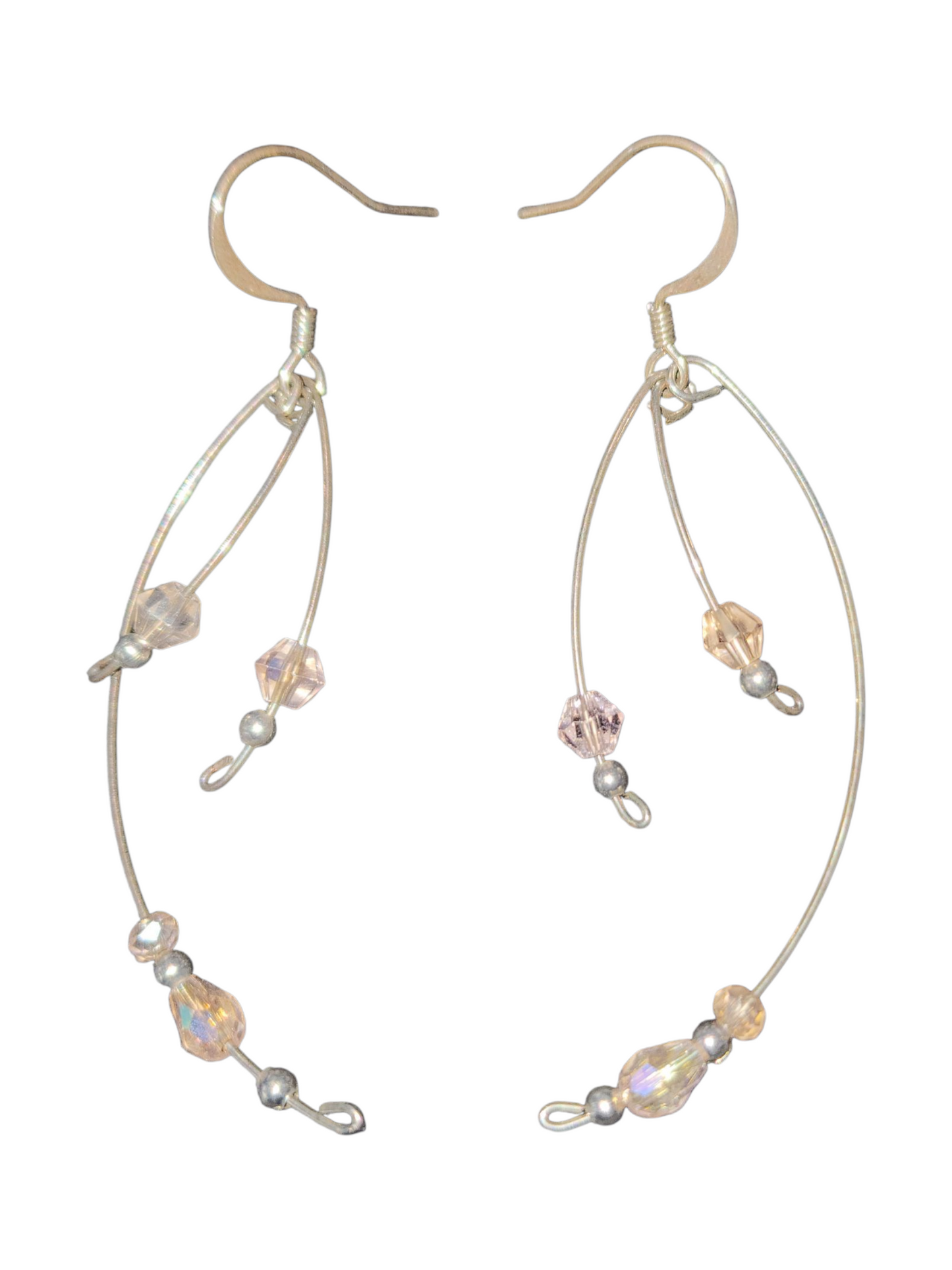 Handmade Memory Wire Earrings, Assorted Glass & Crystal Designs