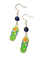 Handmade Enamel Metal Charm Earrings – Flip Flops, Assorted Colors