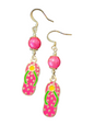 Handmade Enamel Metal Charm Earrings – Flip Flops, Assorted Colors