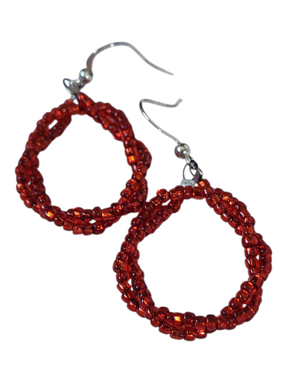 Beaded Earrings, Rainbow Twists