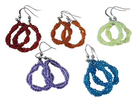 Beaded Earrings, Rainbow Twists