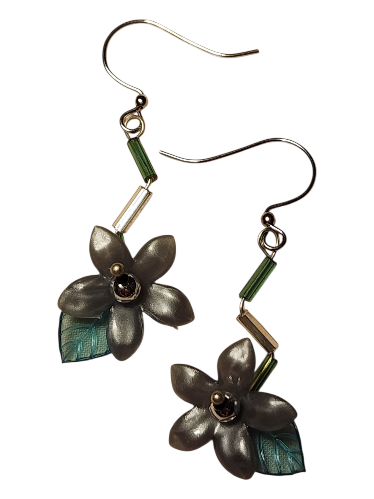 Handmade Beaded Earrings, Flower Drops - Assorted Colors