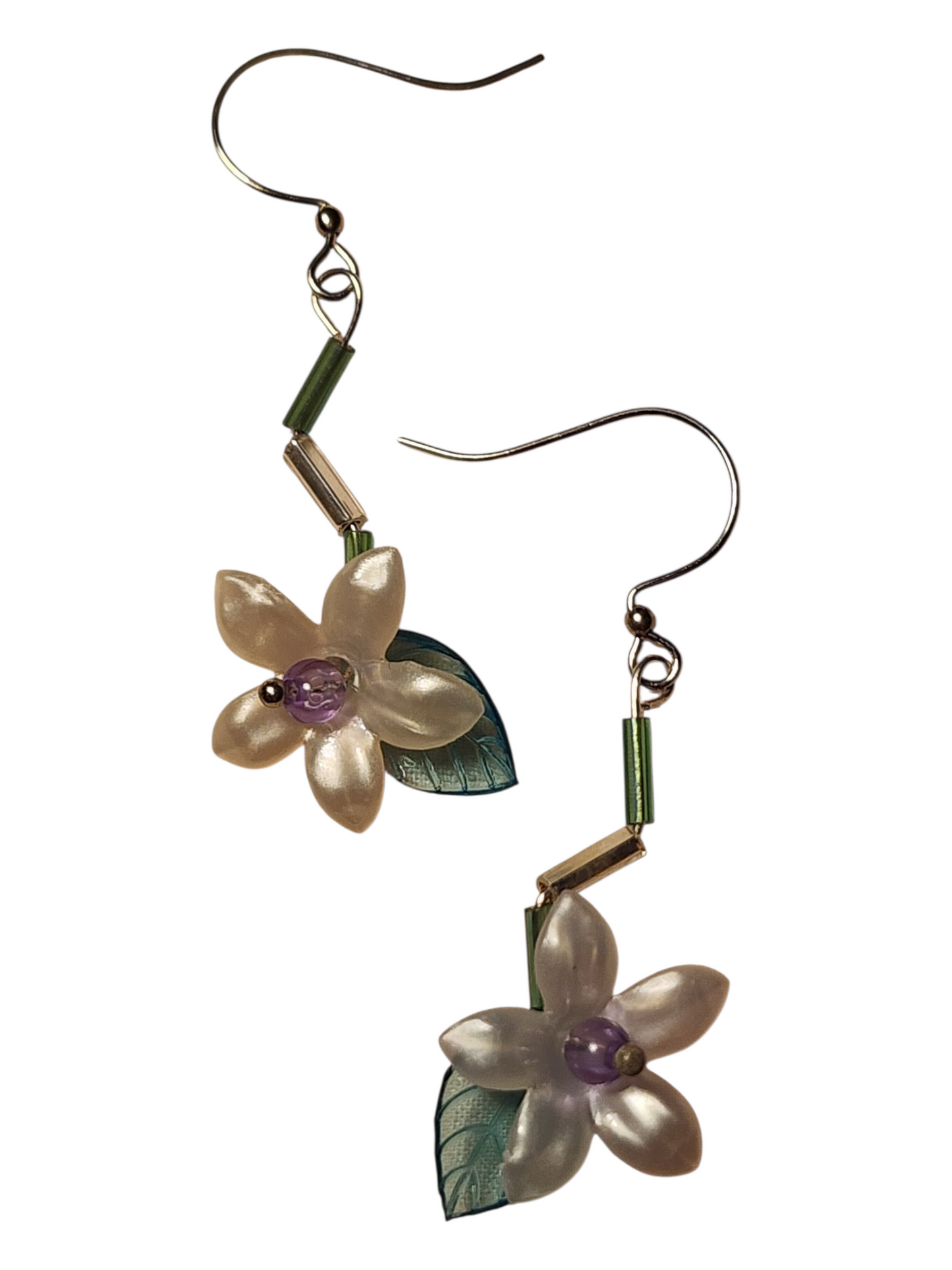 Handmade Beaded Earrings, Flower Drops - Assorted Colors