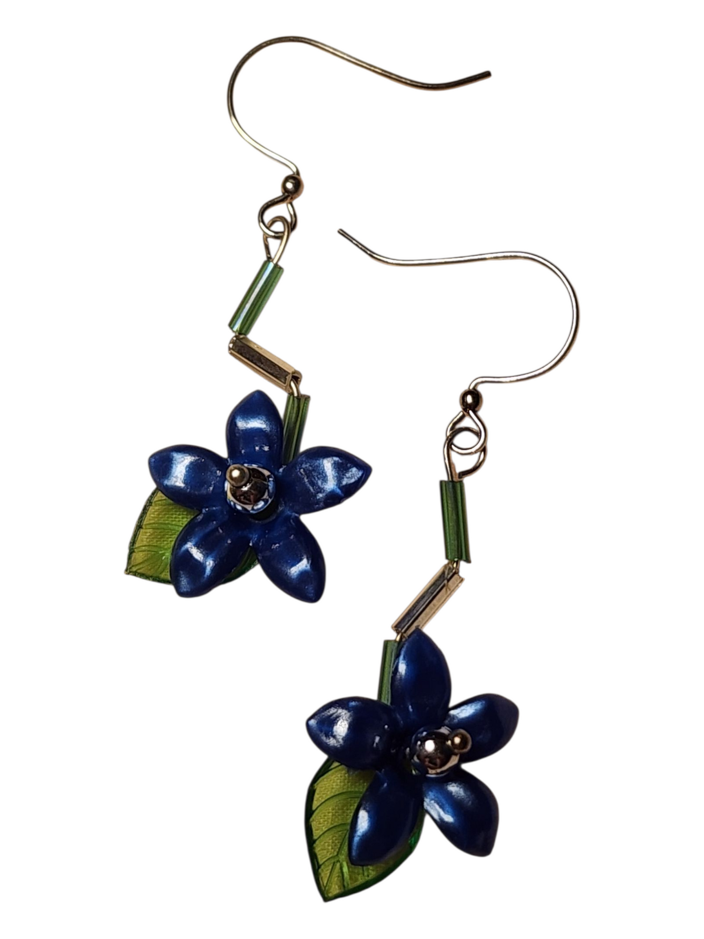 Handmade Beaded Earrings, Flower Drops - Assorted Colors