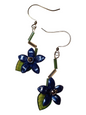 Handmade Beaded Earrings, Flower Drops - Assorted Colors