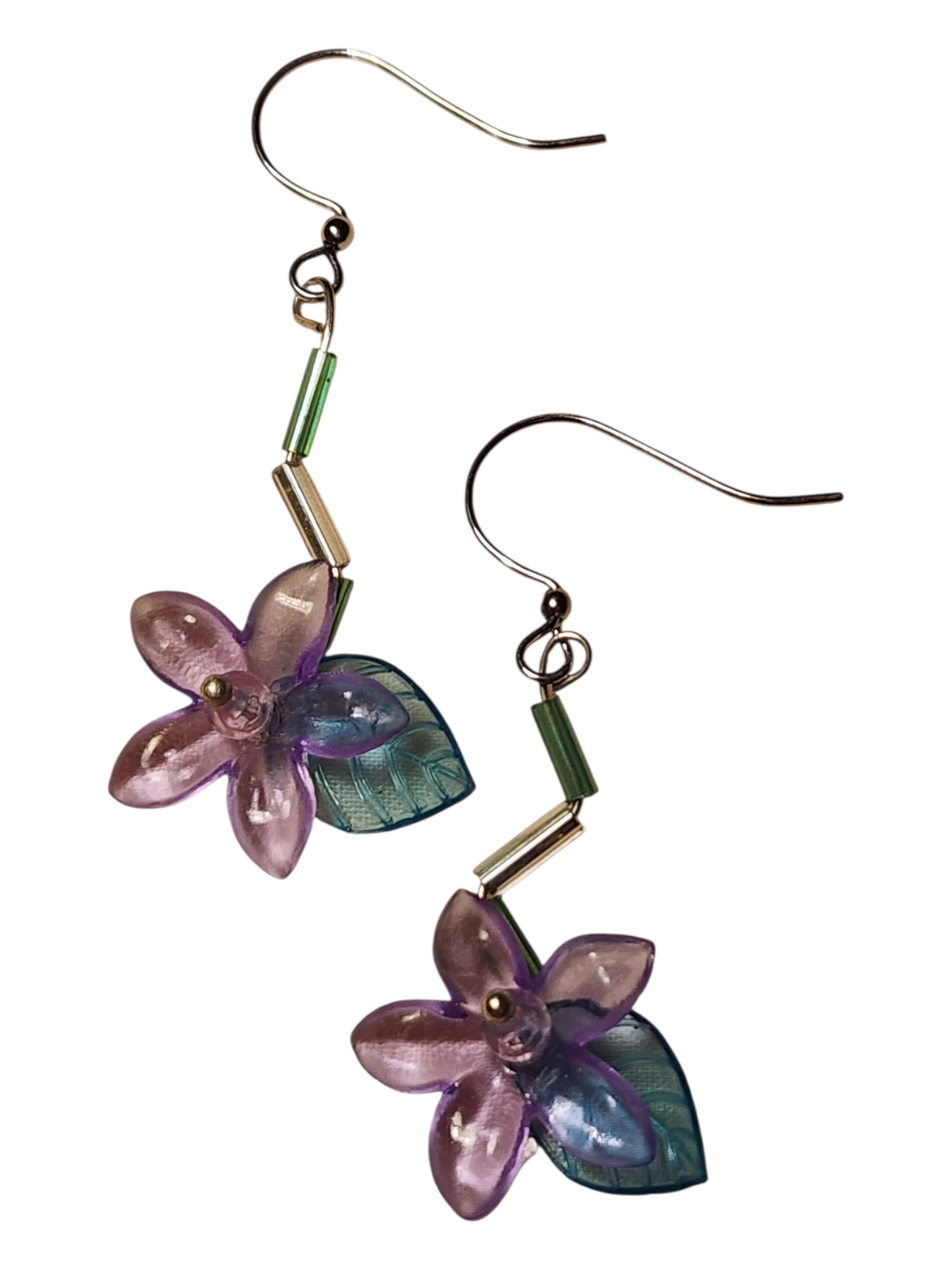 Handmade Beaded Earrings, Flower Drops - Assorted Colors