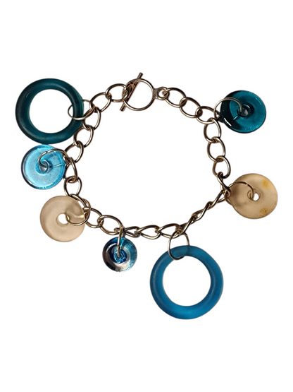 Handmade Glass Link Charm Bracelet