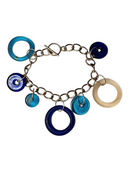 Handmade Glass Link Charm Bracelet