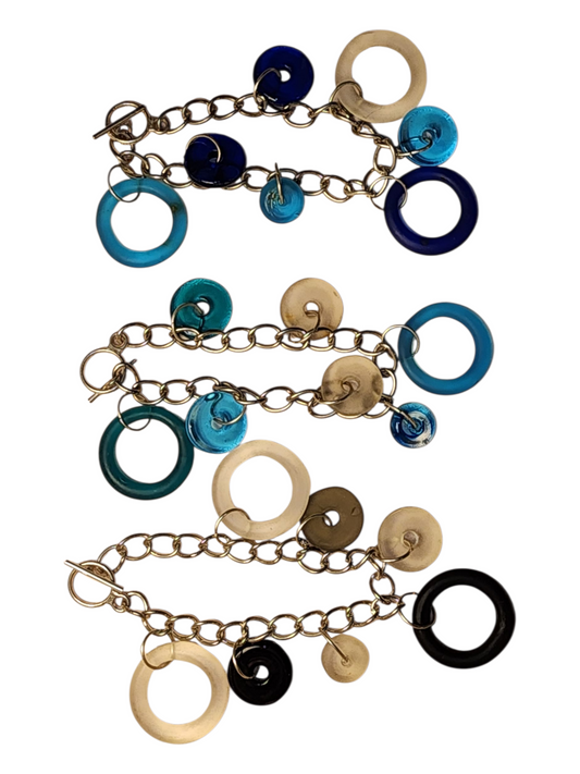Handmade Glass Link Charm Bracelet