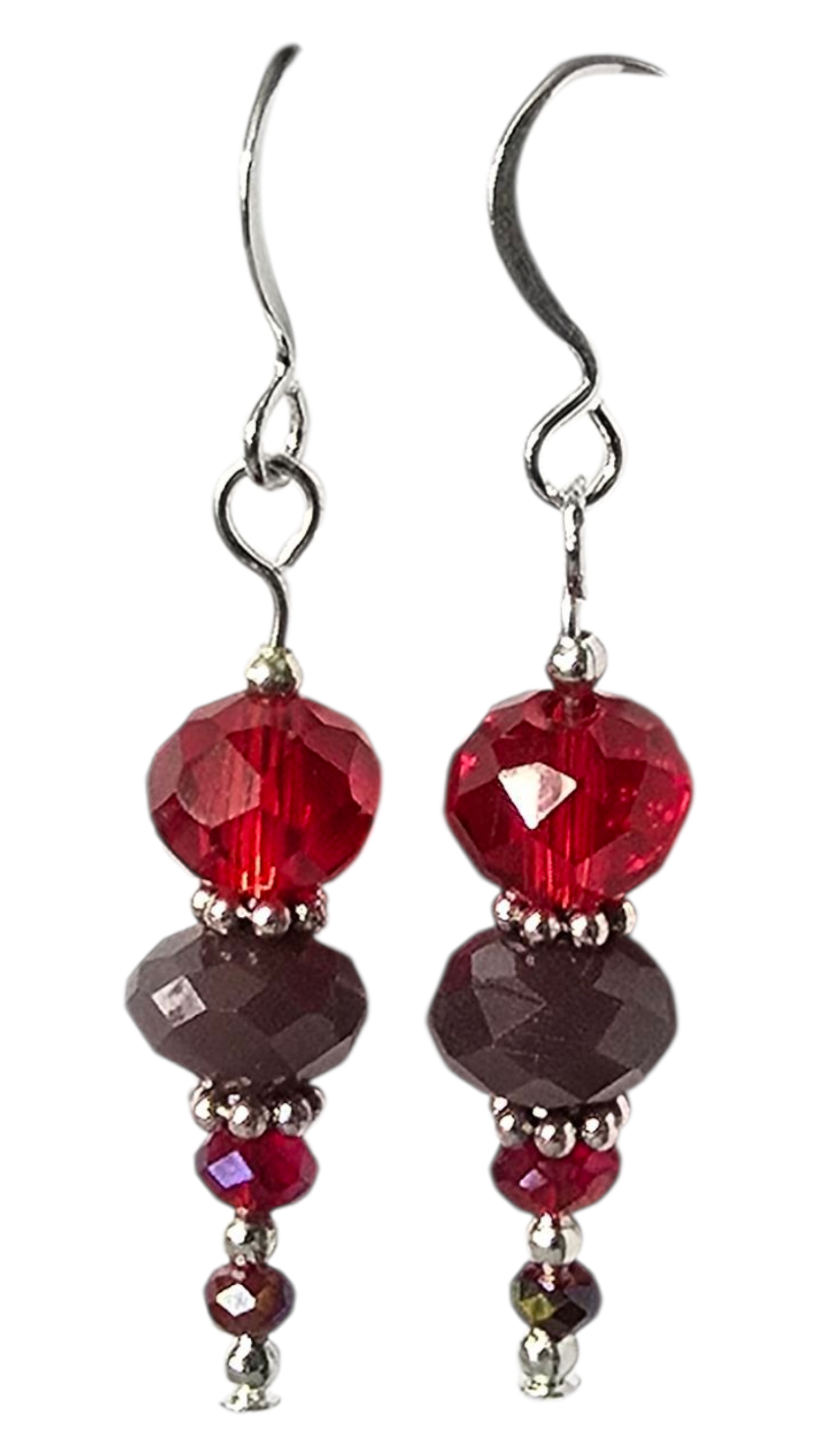 Handcrafted Drop Earrings – Glass & Crystal Beads