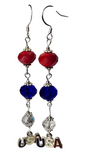 Handmade Charm Earring, USA Pride