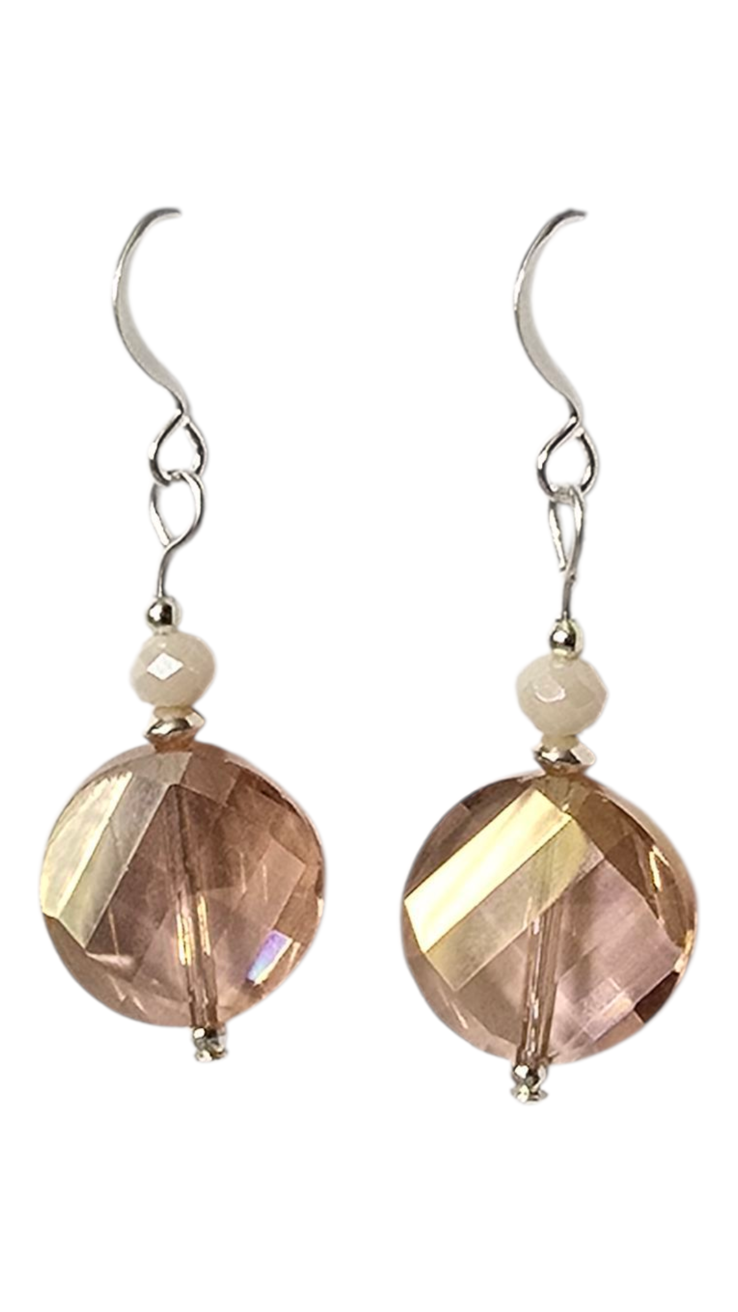 Beaded Earrings - Crystal Discs, Assorted Colors