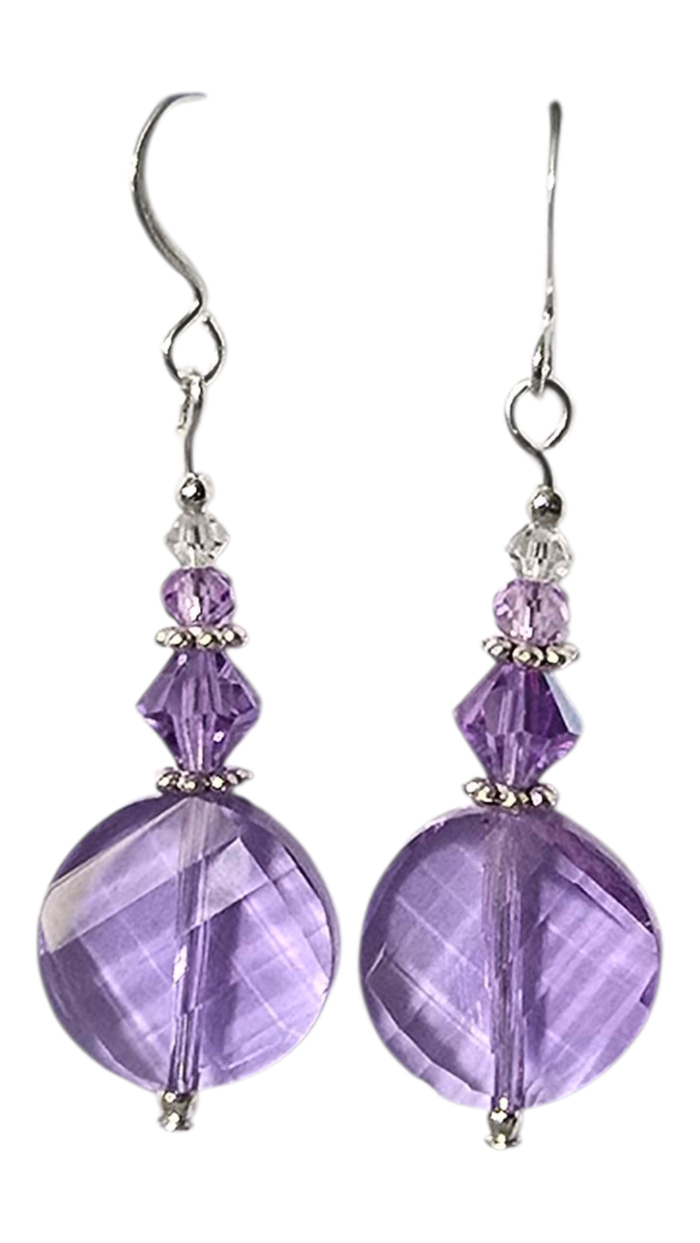 Beaded Earrings - Crystal Discs, Assorted Colors